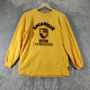 Rocawear Shirt Boys Large 14/16‎ Yellow Long Sleeve Embroidered Chest Patch Y2k